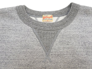 Whitesville Men's Vintage-Inspired Heavyweight 100% Cotton Long-Sleeve Crew-Neck Sweatshirt, Brushed Interior, Tubular Body, Front and Back V-Gussets, Four-Needle Flatseams, Made in Japan (WV67728 113 Heather Gray)
