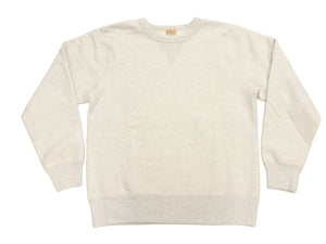 Whitesville Men's Vintage-Inspired Heavyweight 100% Cotton Long-Sleeve Crew-Neck Sweatshirt, Brushed Interior, Tubular Body, Front and Back V-Gussets, Four-Needle Flatseams, Made in Japan (WV67728 131 Oatmeal)