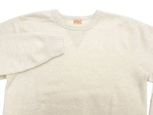 Whitesville Men's Vintage-Inspired Heavyweight 100% Cotton Long-Sleeve Crew-Neck Sweatshirt, Brushed Interior, Tubular Body, Front and Back V-Gussets, Four-Needle Flatseams, Made in Japan (WV67728 131 Oatmeal)