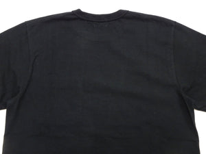 Whitesville Men's Long-Sleeve Pocket T-Shirt, 100% Cotton Tubular Jersey, Binder Crew Neck, Ribbed Cuffs, One-Wash Finish, Made in Japan (WV68849 119 Black)