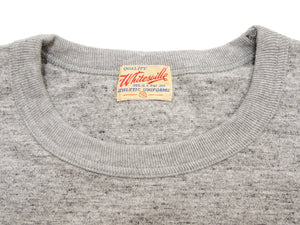 Whitesville Men's Long-Sleeve Pocket T-Shirt, 100% Cotton Tubular Jersey, Binder Crew Neck, Ribbed Cuffs, One-Wash Finish, Made in Japan (WV68849 113 Heather Gray)