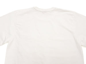Whitesville Men's Long-Sleeve Pocket T-Shirt, 100% Cotton Tubular Jersey, Binder Crew Neck, Ribbed Cuffs, One-Wash Finish, Made in Japan (WV68849 105 Off-White)