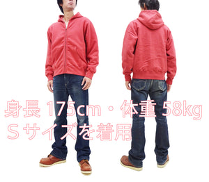 Whitesville Thermal Lined Hoodie Men's Heavy-Weight Plain Full Zip Hooded Sweatshirt WV69264 165 Red