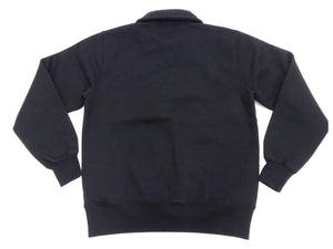 Whitesville Men's Collared Half-Zip Sweatshirt - Heavyweight Loopwheel Fleece, Made in Japan, Vintage-Inspired Athletic Wear (Toyo Enterprises WV69641 119 Black)