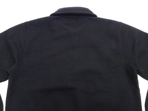 Whitesville Men's Collared Half-Zip Sweatshirt - Heavyweight Loopwheel Fleece, Made in Japan, Vintage-Inspired Athletic Wear (Toyo Enterprises WV69641 119 Black)