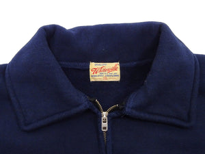 Whitesville Men's Collared Half-Zip Sweatshirt - Heavyweight Loopwheel Fleece, Made in Japan, Vintage-Inspired Athletic Wear (Toyo Enterprises WV69641 128 Navy)