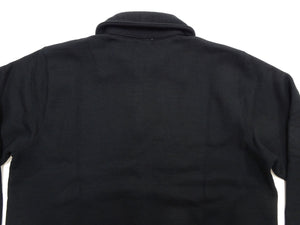 Whitesville Men's Collared Half-Zip Sweatshirt, Heavyweight 100% Cotton with Brushed Interior, Tubular Body, Long Sleeves, Made in Japan (Toyo Enterprises WV69641 119 Black)