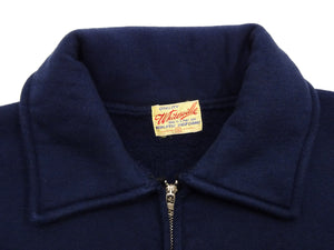 Whitesville Men's Collared Half-Zip Sweatshirt, Heavyweight 100% Cotton with Brushed Interior, Tubular Body, Long Sleeves, Made in Japan (Toyo Enterprises WV69641 128 Navy)