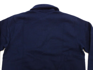 Whitesville Men's Collared Half-Zip Sweatshirt, Heavyweight 100% Cotton with Brushed Interior, Tubular Body, Long Sleeves, Made in Japan (Toyo Enterprises WV69641 128 Navy)