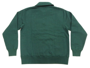 Whitesville Men's Collared Half-Zip Sweatshirt, Heavyweight 100% Cotton with Brushed Interior, Tubular Body, Long Sleeves, Made in Japan (Toyo Enterprises WV69641 145 Green)