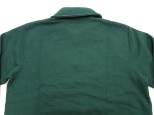 Whitesville Men's Collared Half-Zip Sweatshirt, Heavyweight 100% Cotton with Brushed Interior, Tubular Body, Long Sleeves, Made in Japan (Toyo Enterprises WV69641 145 Green)