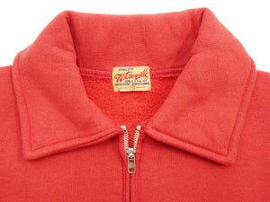 Whitesville Men's Collared Half-Zip Sweatshirt, Heavyweight 100% Cotton with Brushed Interior, Tubular Body, Long Sleeves, Made in Japan (Toyo Enterprises WV69641 165 Red)
