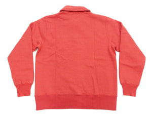 Whitesville Men's Collared Half-Zip Sweatshirt, Heavyweight 100% Cotton with Brushed Interior, Tubular Body, Long Sleeves, Made in Japan (Toyo Enterprises WV69641 165 Red)
