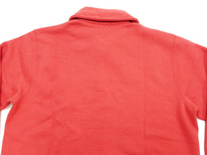 Whitesville Men's Collared Half-Zip Sweatshirt, Heavyweight 100% Cotton with Brushed Interior, Tubular Body, Long Sleeves, Made in Japan (Toyo Enterprises WV69641 165 Red)