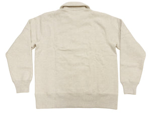 Whitesville Men's Collared Half-Zip Sweatshirt, Heavyweight 100% Cotton with Brushed Interior, Tubular Body, Long Sleeves, Made in Japan (Toyo Enterprises WV69641 131 Oatmeal)