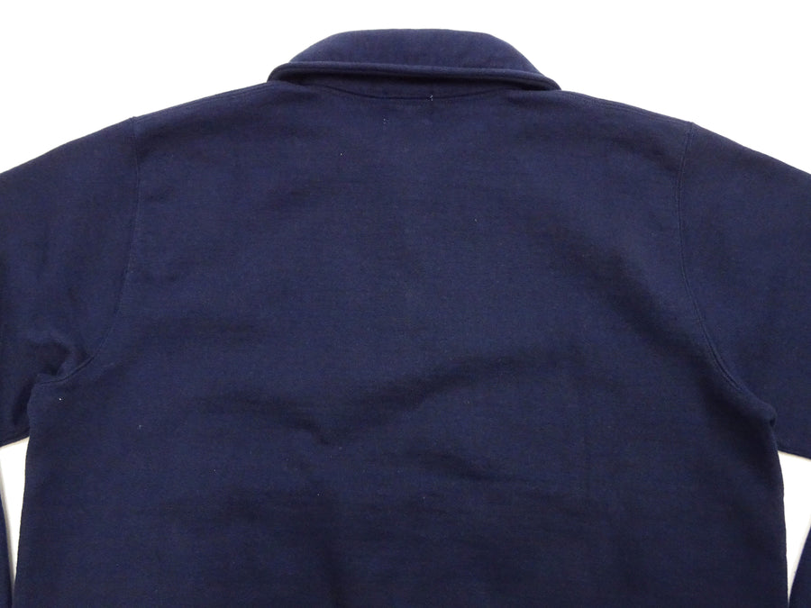 Whitesville Men's Collared Half-Zip Sweatshirt - Heavyweight Loopwheel Fleece, Made in Japan, Vintage-Inspired Athletic Wear (Toyo Enterprises WV69641 128 Navy)