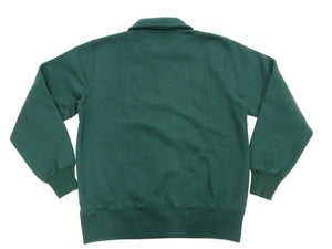 Whitesville Men's Collared Half-Zip Sweatshirt - Heavyweight Loopwheel Fleece, Made in Japan, Vintage-Inspired Athletic Wear (Toyo Enterprises WV69641 145 Green)