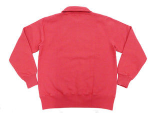 Whitesville Men's Collared Half-Zip Sweatshirt - Heavyweight Loopwheel Fleece, Made in Japan, Vintage-Inspired Athletic Wear (Toyo Enterprises WV69641 165 Red)