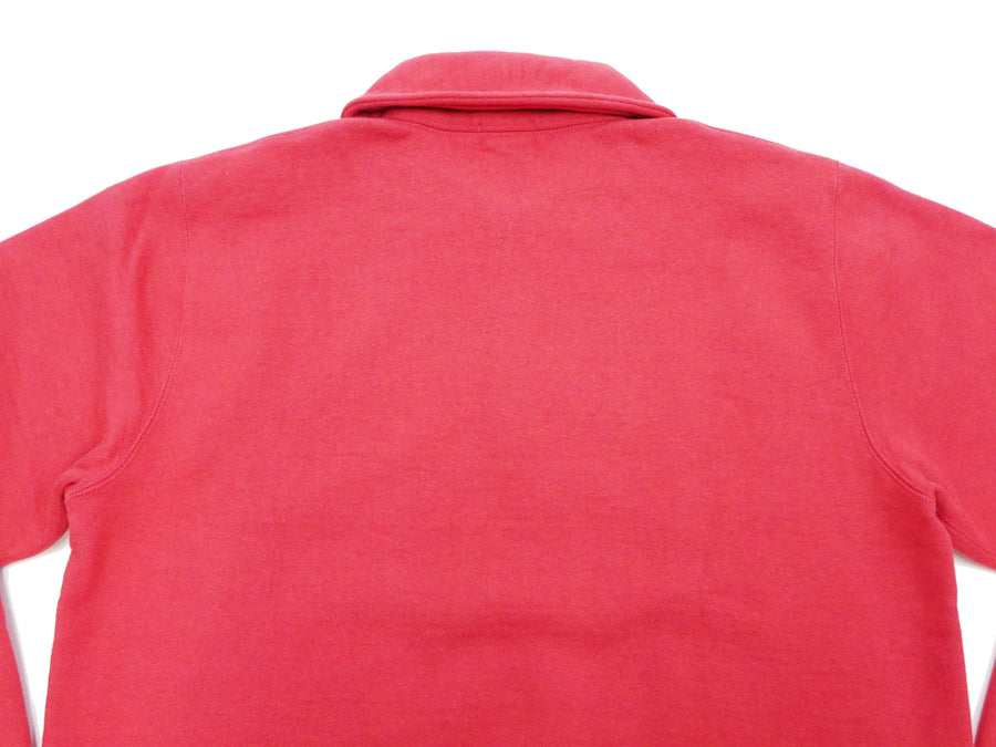 Whitesville Men's Collared Half-Zip Sweatshirt - Heavyweight Loopwheel Fleece, Made in Japan, Vintage-Inspired Athletic Wear (Toyo Enterprises WV69641 165 Red)