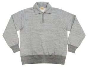 Whitesville Men's Collared Half-Zip Sweatshirt - Heavyweight Loopwheel Fleece, Made in Japan, Vintage-Inspired Athletic Wear (Toyo Enterprises WV69641 113 Heather Gray)