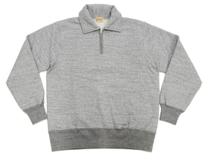 Whitesville Men's Collared Half-Zip Sweatshirt - Heavyweight Loopwheel Fleece, Made in Japan, Vintage-Inspired Athletic Wear (Toyo Enterprises WV69641 113 Heather Gray)