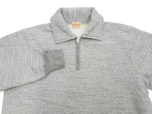 Whitesville Men's Collared Half-Zip Sweatshirt - Heavyweight Loopwheel Fleece, Made in Japan, Vintage-Inspired Athletic Wear (Toyo Enterprises WV69641 113 Heather Gray)