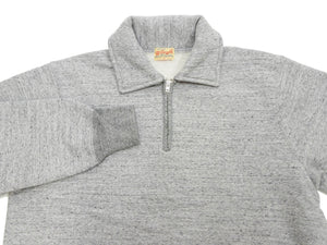 Whitesville Men's Collared Half-Zip Sweatshirt - Heavyweight Loopwheel Fleece, Made in Japan, Vintage-Inspired Athletic Wear (Toyo Enterprises WV69641 113 Heather Gray)