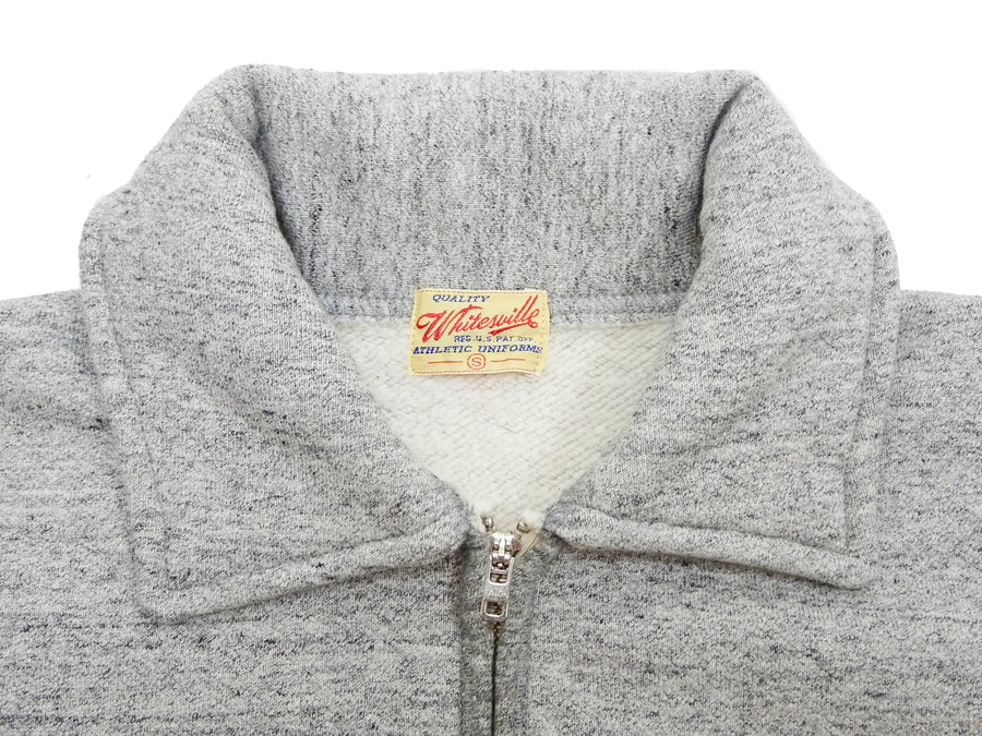 Whitesville Men's Collared Half-Zip Sweatshirt - Heavyweight Loopwheel Fleece, Made in Japan, Vintage-Inspired Athletic Wear (Toyo Enterprises WV69641 113 Heather Gray)