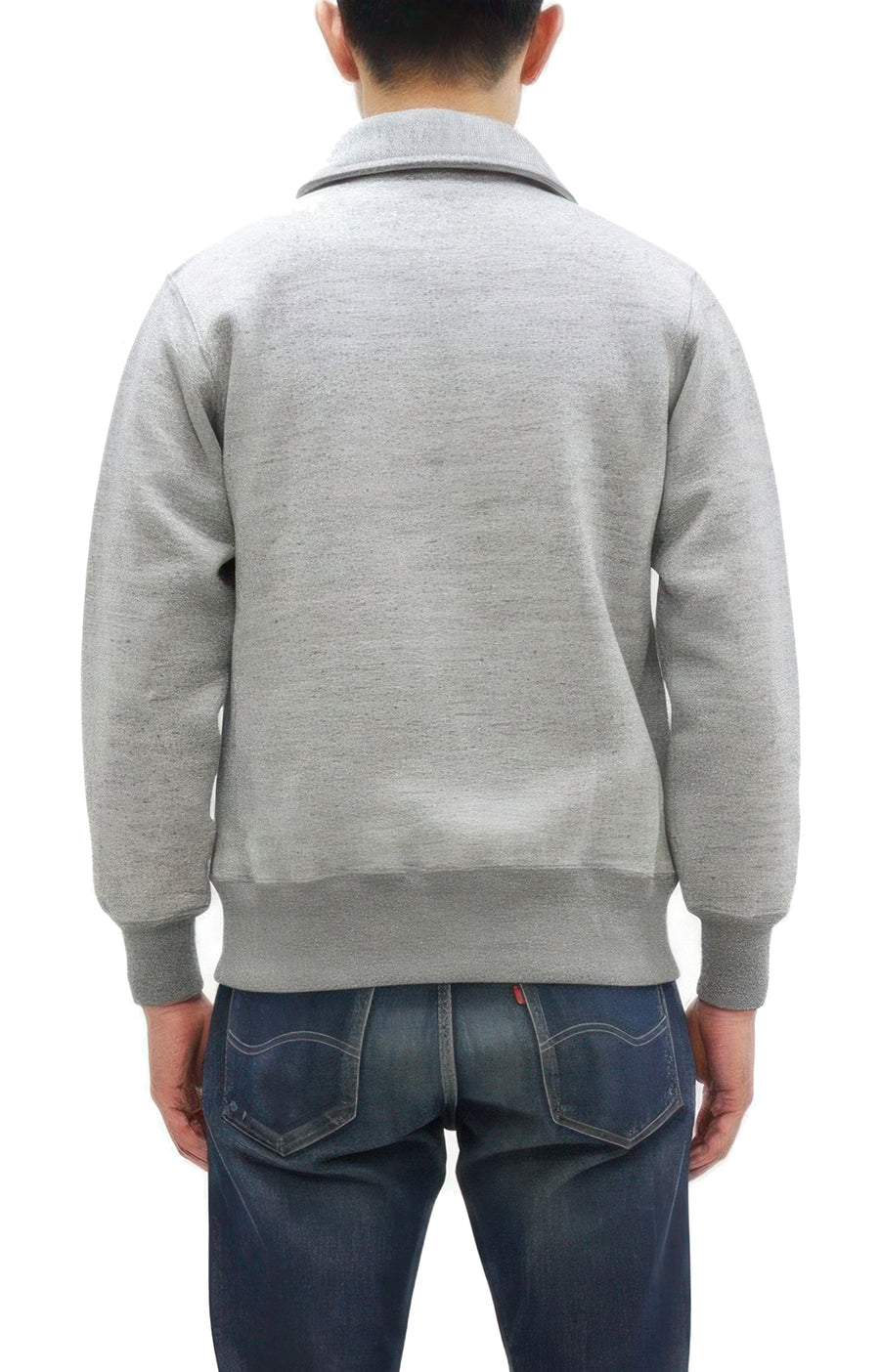 Whitesville Men's Collared Half-Zip Sweatshirt - Heavyweight Loopwheel Fleece, Made in Japan, Vintage-Inspired Athletic Wear (Toyo Enterprises WV69641 113 Heather Gray)