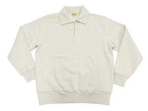 Whitesville Men's Collared Half-Zip Sweatshirt - Heavyweight Loopwheel Fleece, Made in Japan, Vintage-Inspired Athletic Wear (Toyo Enterprises WV69641 131 Oatmeal)