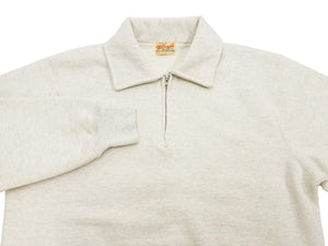 Whitesville Men's Collared Half-Zip Sweatshirt - Heavyweight Loopwheel Fleece, Made in Japan, Vintage-Inspired Athletic Wear (Toyo Enterprises WV69641 131 Oatmeal)