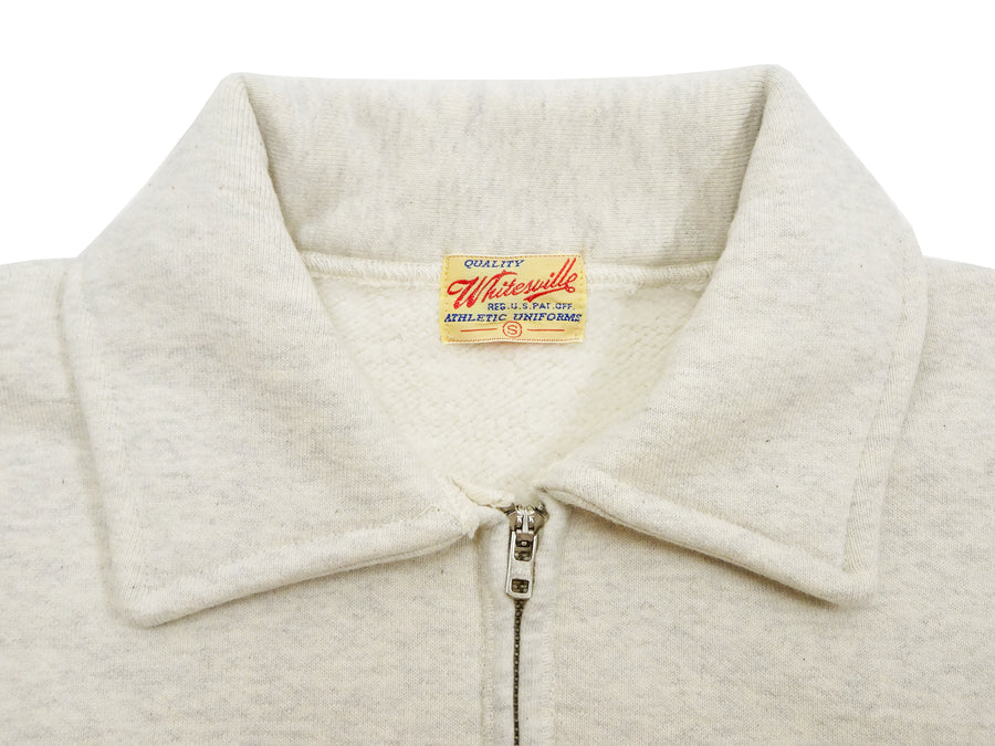 Whitesville Men's Collared Half-Zip Sweatshirt - Heavyweight Loopwheel Fleece, Made in Japan, Vintage-Inspired Athletic Wear (Toyo Enterprises WV69641 131 Oatmeal)