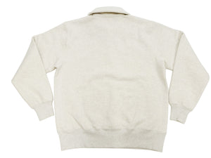 Whitesville Men's Collared Half-Zip Sweatshirt - Heavyweight Loopwheel Fleece, Made in Japan, Vintage-Inspired Athletic Wear (Toyo Enterprises WV69641 131 Oatmeal)