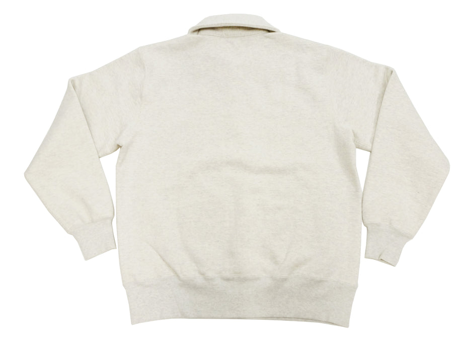 Whitesville Men's Collared Half-Zip Sweatshirt - Heavyweight Loopwheel Fleece, Made in Japan, Vintage-Inspired Athletic Wear (Toyo Enterprises WV69641 131 Oatmeal)