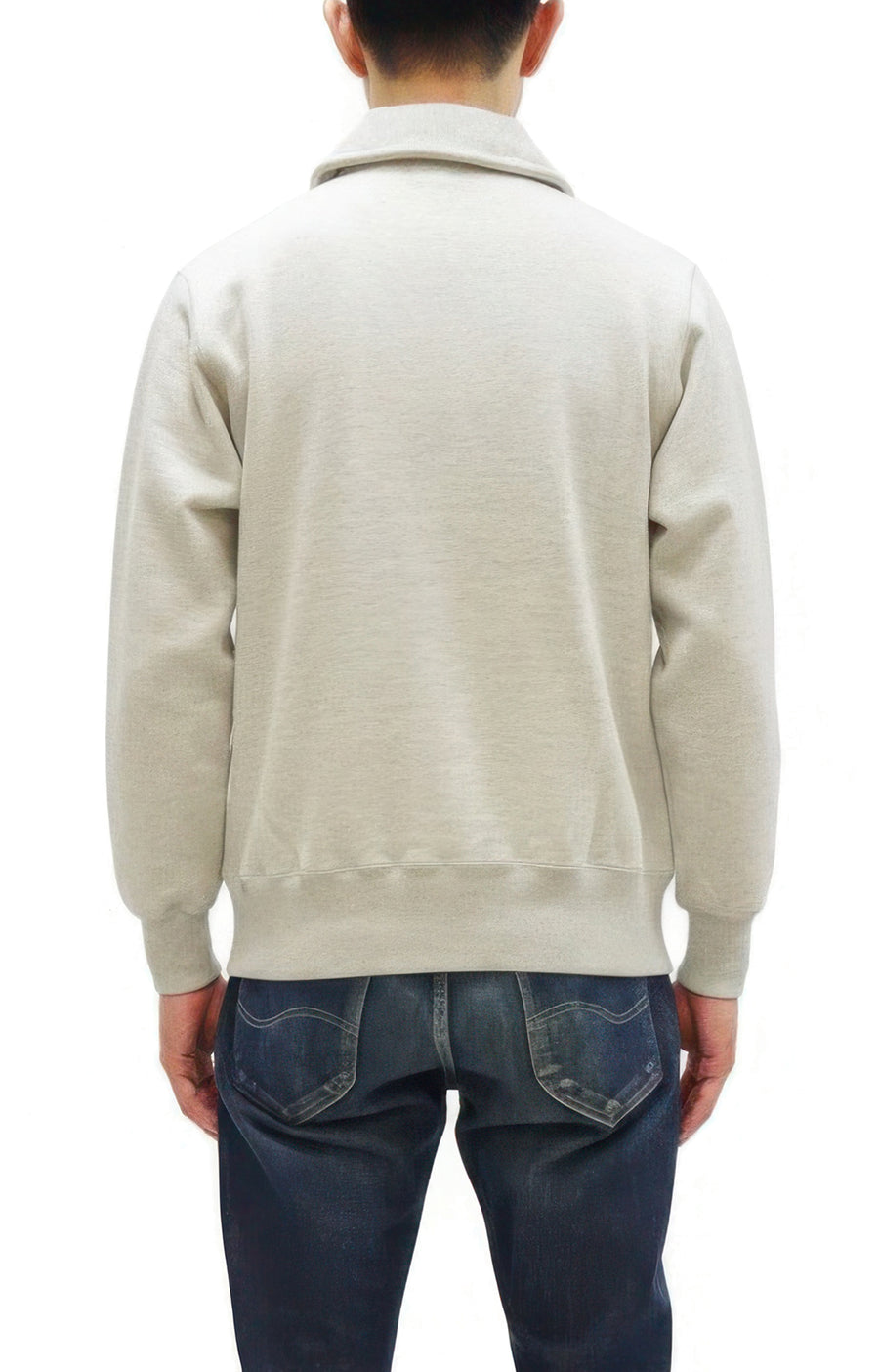 Whitesville Men's Collared Half-Zip Sweatshirt - Heavyweight Loopwheel Fleece, Made in Japan, Vintage-Inspired Athletic Wear (Toyo Enterprises WV69641 131 Oatmeal)