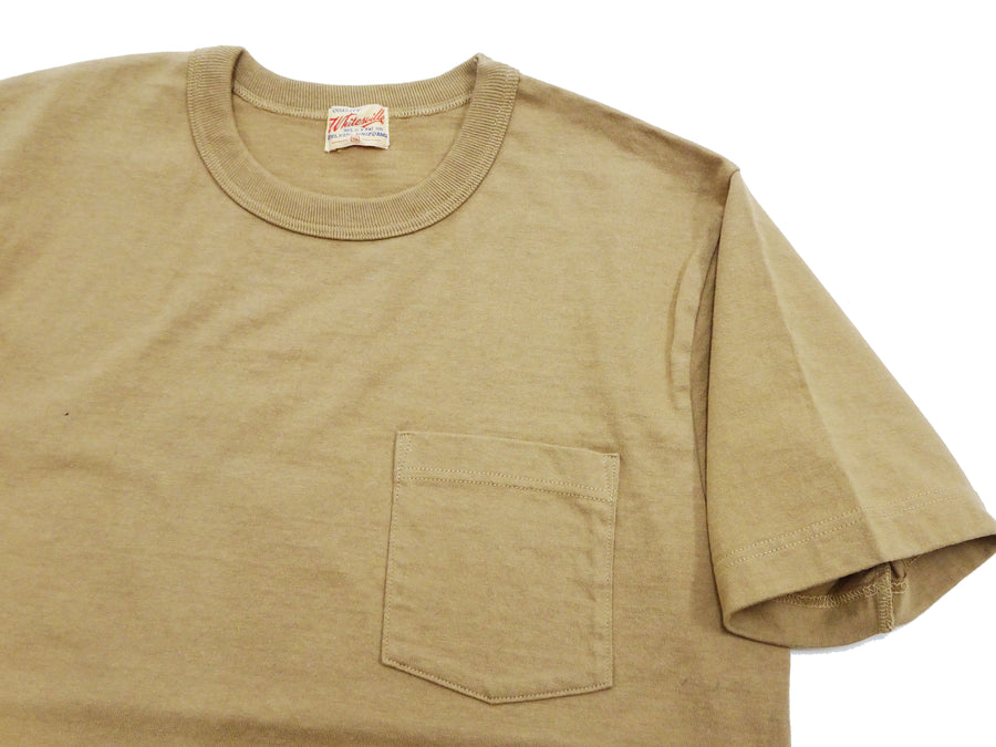 Whitesville Men's Plain Pocket T-Shirt - Short Sleeve Crewneck Loopwheel Tee (One-Wash) WV78932 by Toyo Enterprises 133 Beige