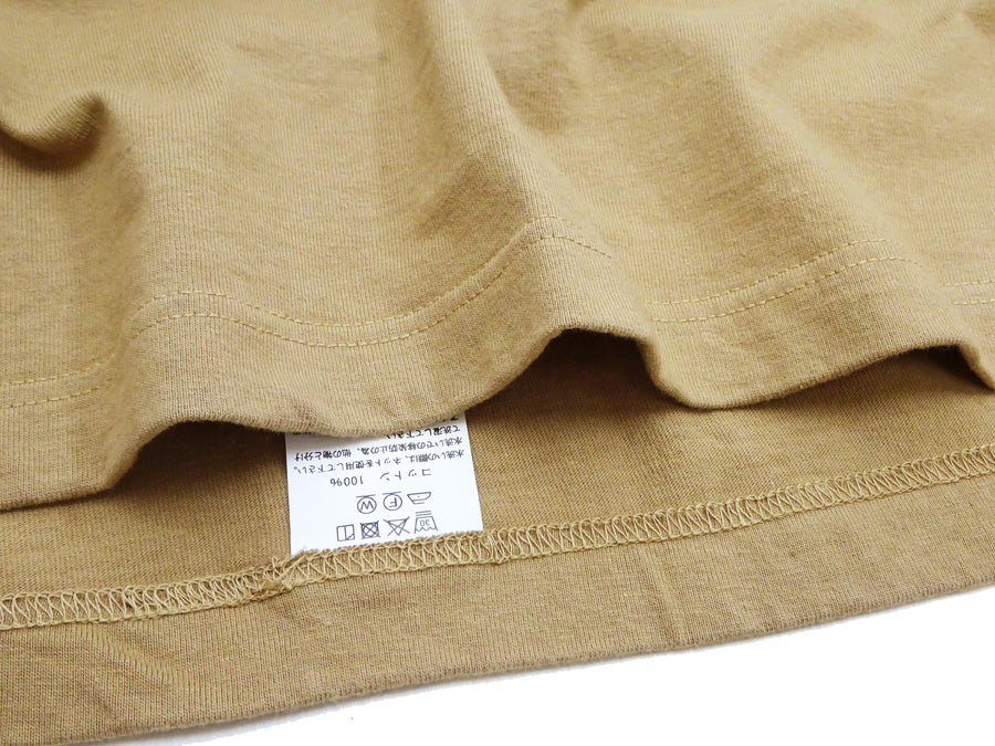 Whitesville Men's Plain Pocket T-Shirt - Short Sleeve Crewneck Loopwheel Tee (One-Wash) WV78932 by Toyo Enterprises 133 Beige