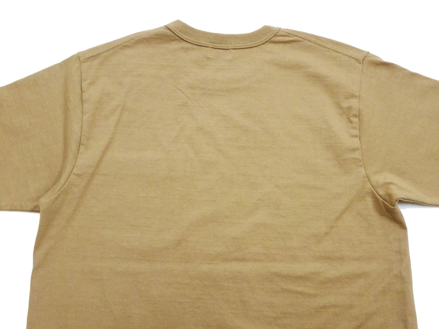 Whitesville Men's Plain Pocket T-Shirt - Short Sleeve Crewneck Loopwheel Tee (One-Wash) WV78932 by Toyo Enterprises 133 Beige