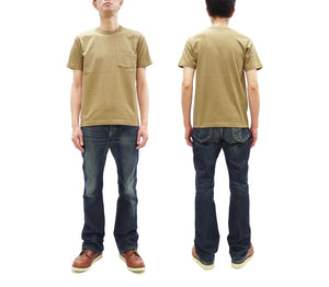 Whitesville Men's Plain Pocket T-Shirt - Short Sleeve Crewneck Loopwheel Tee (One-Wash) WV78932 by Toyo Enterprises 133 Beige