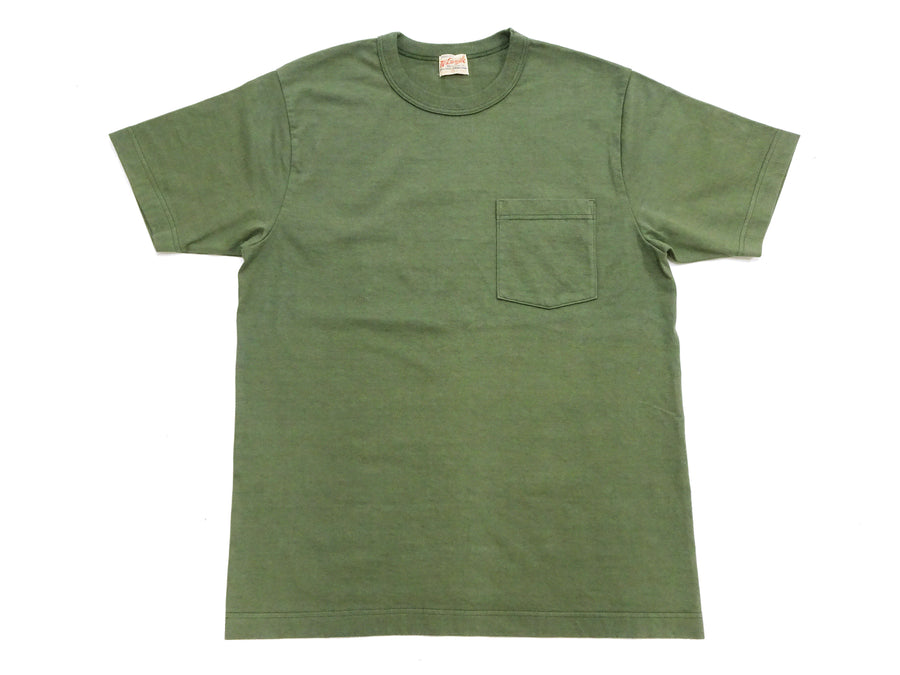 Whitesville Men's Plain Pocket T-Shirt - Short Sleeve Crewneck Loopwheel Tee (One-Wash) WV78932 by Toyo Enterprises 149 Olive