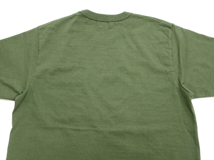 Whitesville Men's Plain Pocket T-Shirt - Short Sleeve Crewneck Loopwheel Tee (One-Wash) WV78932 by Toyo Enterprises 149 Olive