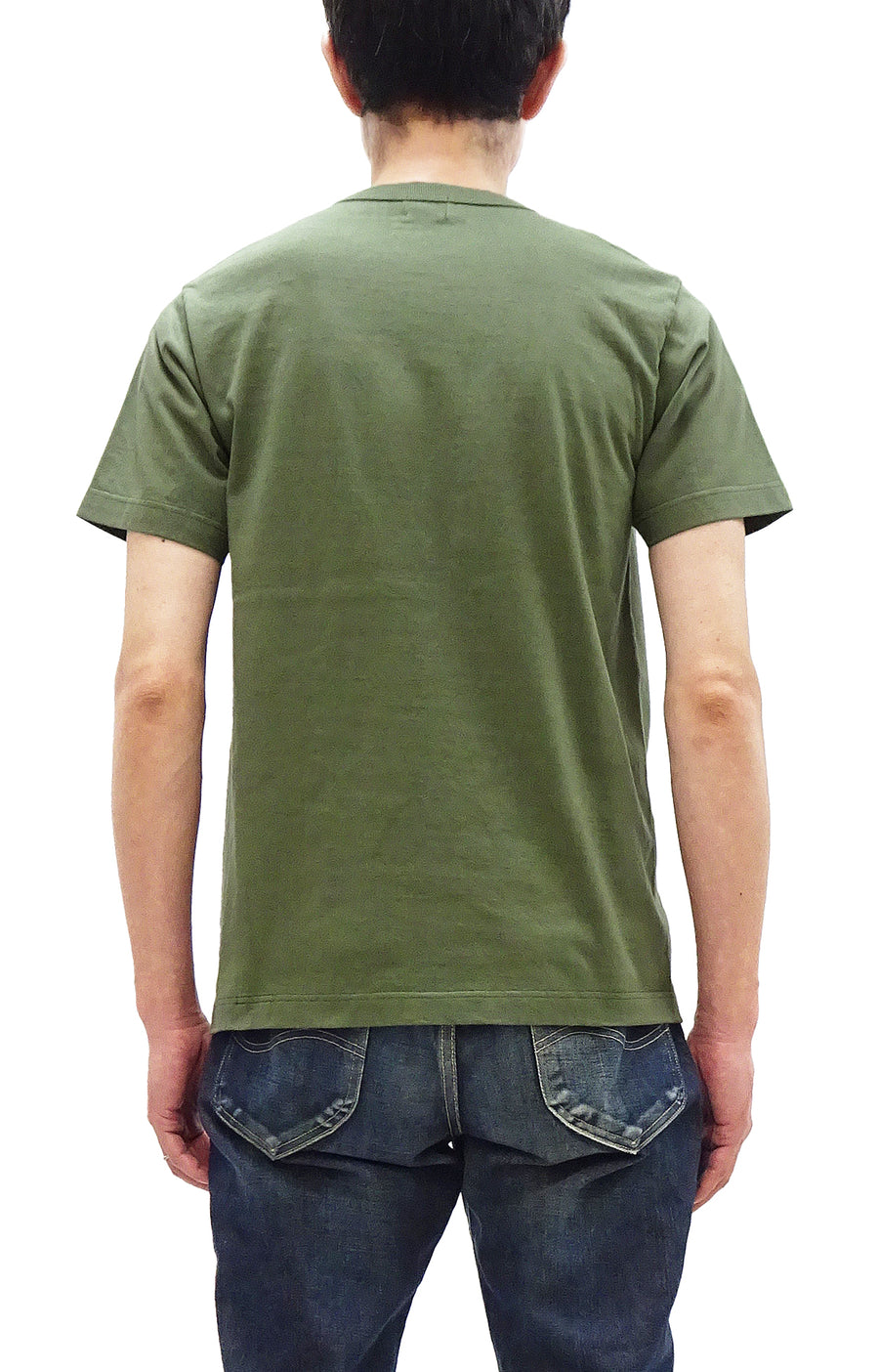 Whitesville Men's Plain Pocket T-Shirt - Short Sleeve Crewneck Loopwheel Tee (One-Wash) WV78932 by Toyo Enterprises 149 Olive