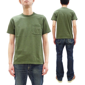 Whitesville Men's Plain Pocket T-Shirt - Short Sleeve Crewneck Loopwheel Tee (One-Wash) WV78932 by Toyo Enterprises 149 Olive