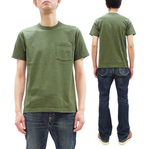 Whitesville Men's Plain Pocket T-Shirt - Short Sleeve Crewneck Loopwheel Tee (One-Wash) WV78932 by Toyo Enterprises 149 Olive