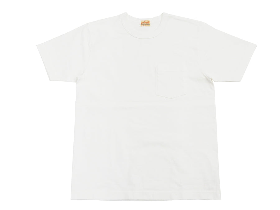 Whitesville Men's Plain Pocket T-Shirt - Short Sleeve Crewneck Loopwheel Tee (One-Wash) WV78932 by Toyo Enterprises 105 Off-White