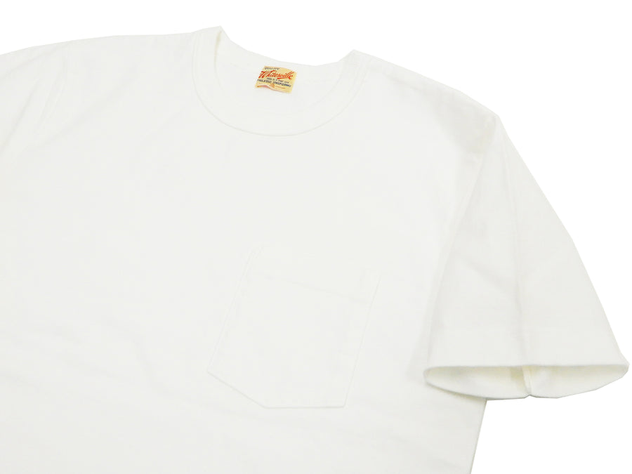 Whitesville Men's Plain Pocket T-Shirt - Short Sleeve Crewneck Loopwheel Tee (One-Wash) WV78932 by Toyo Enterprises 105 Off-White
