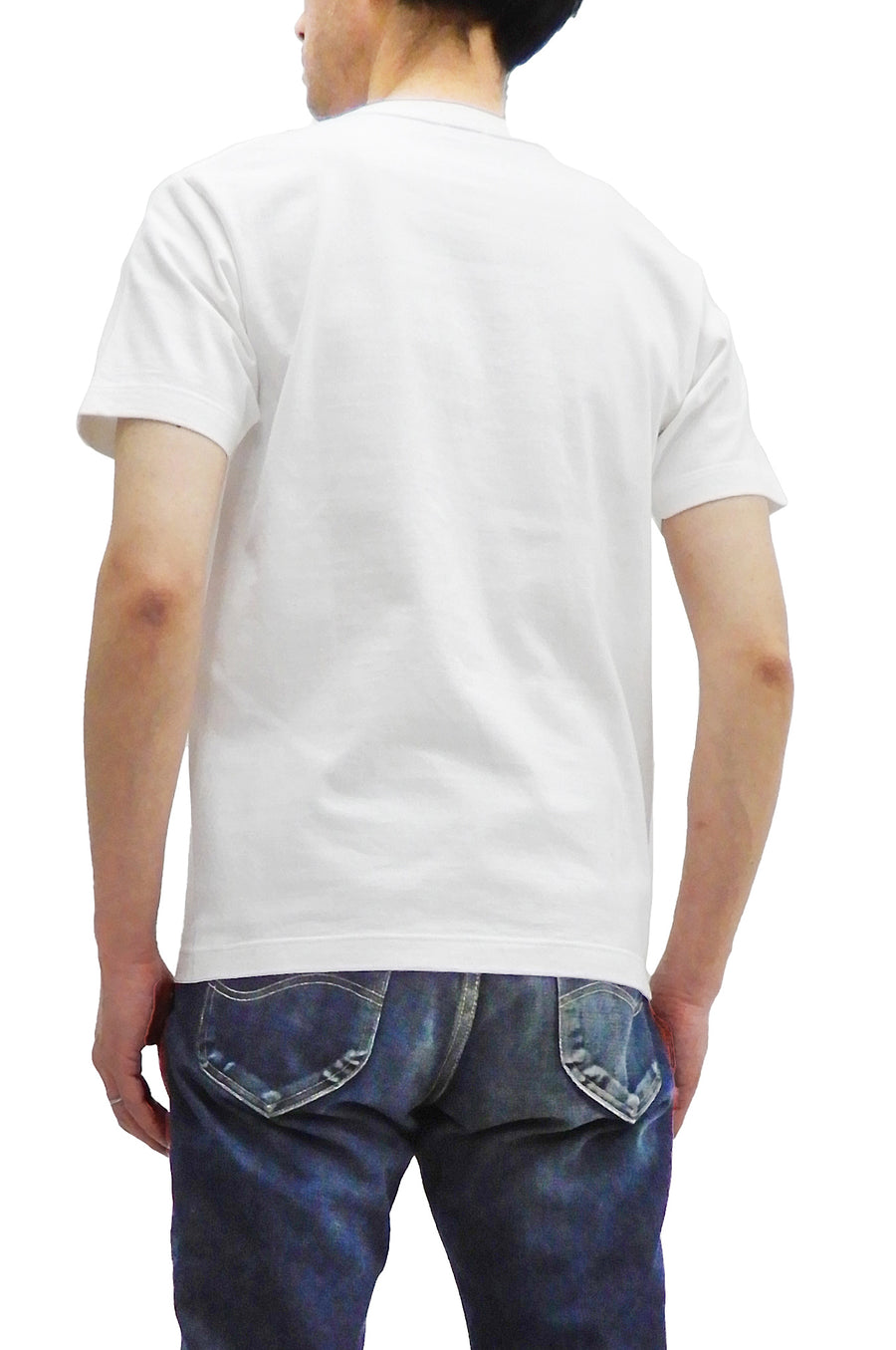 Whitesville Men's Plain Pocket T-Shirt - Short Sleeve Crewneck Loopwheel Tee (One-Wash) WV78932 by Toyo Enterprises 105 Off-White
