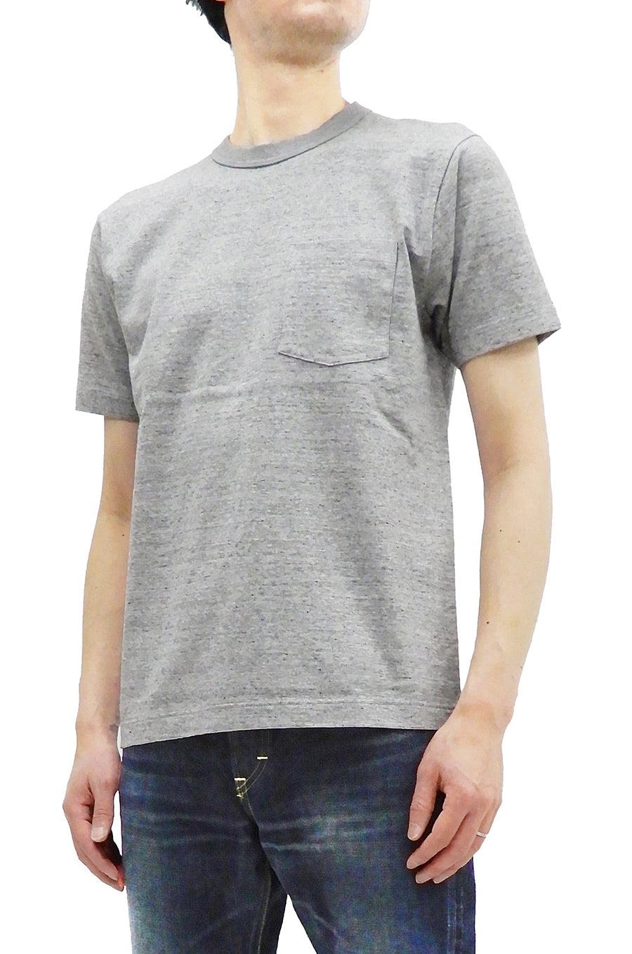 Whitesville Men's Plain Pocket T-Shirt - Short Sleeve Crewneck Loopwheel Tee (One-Wash) WV78932 by Toyo Enterprises 113 Heather-Grey