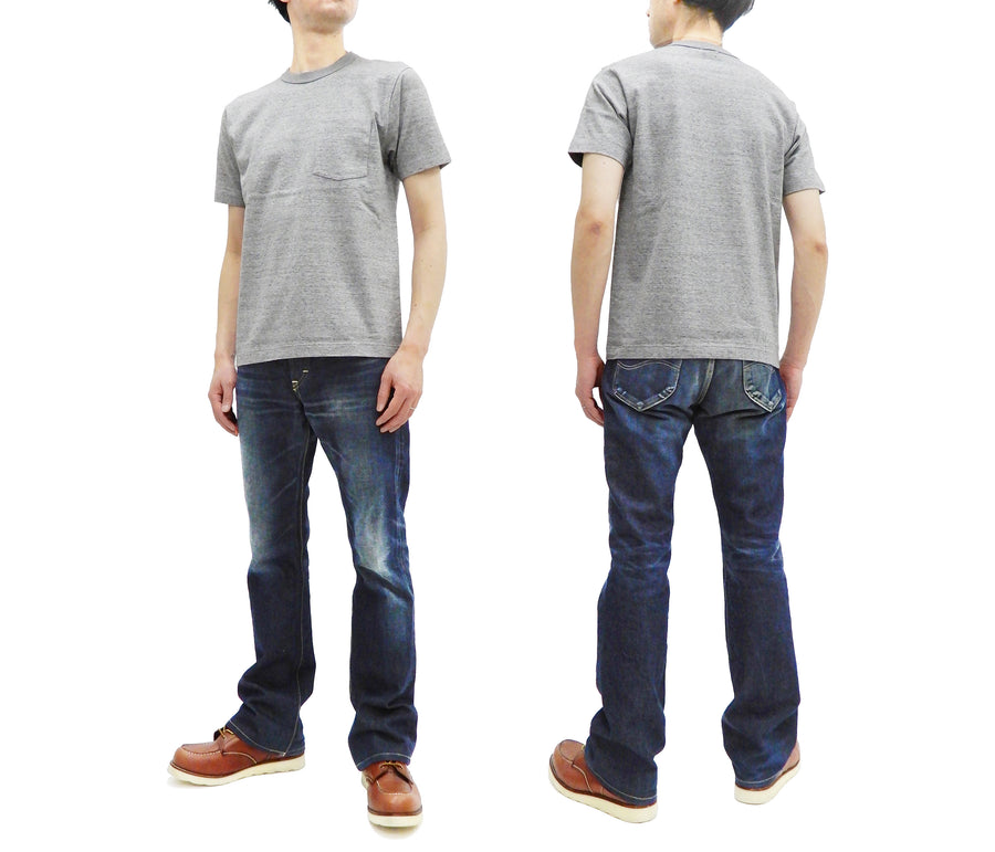 Whitesville Men's Plain Pocket T-Shirt - Short Sleeve Crewneck Loopwheel Tee (One-Wash) WV78932 by Toyo Enterprises 113 Heather-Grey