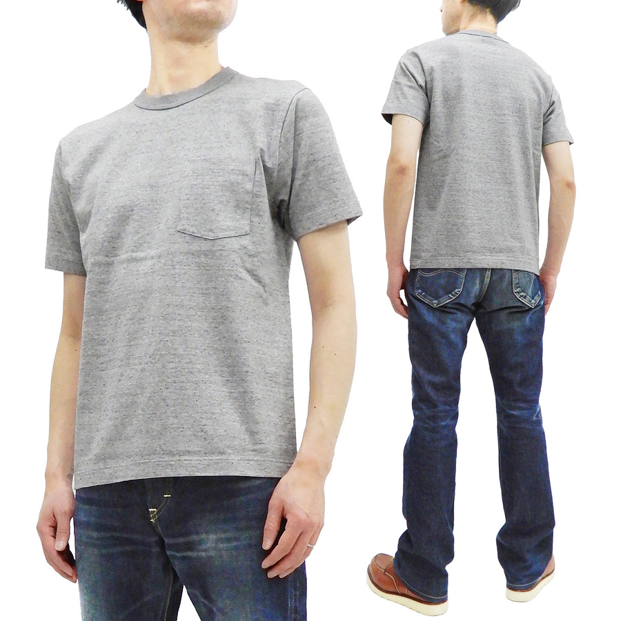 Whitesville Men's Plain Pocket T-Shirt - Short Sleeve Crewneck Loopwheel Tee (One-Wash) WV78932 by Toyo Enterprises 113 Heather-Grey